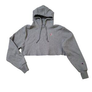 Champion Womens Crop top Hoodie Logo Embroidery On Chest & Sleeve Gym Yoga Small